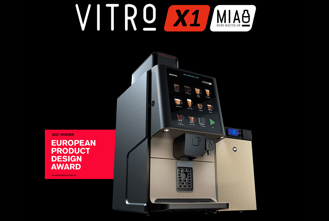 Les European Product Design Award Winners récompensent Azkoyen pour le design innovant de sa célèbre machine à café Vitro X1
